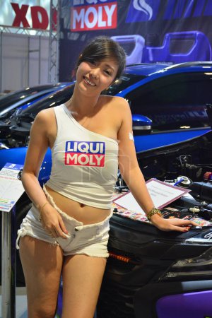 Photo for Car show female model - Royalty Free Image