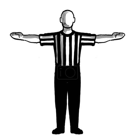 Photo for Basketball Referee 60-second time-out Hand Signal Retro - Royalty Free Image