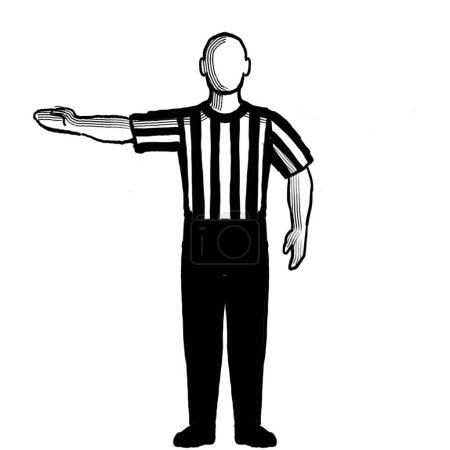 Téléchargez les photos : Basketball Arbitre retard voie violation Signal main rétro, illustration - en image libre de droit