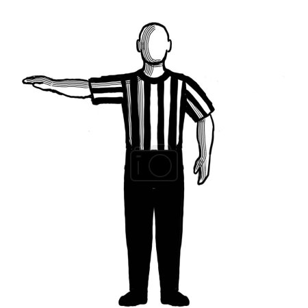 Photo for Basketball Referee visible count Hand Signal Retro Black and White - Royalty Free Image