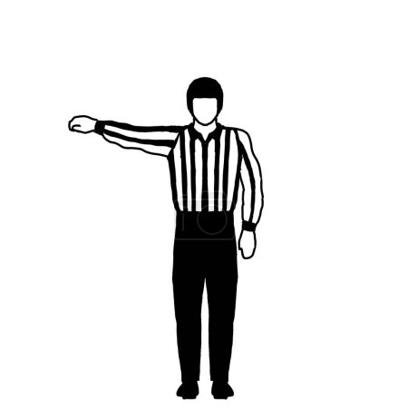 Photo for Ice Hockey Official or Referee Hand Signal Drawing Black and White - Royalty Free Image