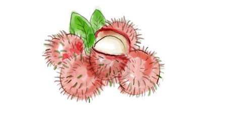 Téléchargez les photos : Rambutan Fruit Aquarelle illustration - en image libre de droit