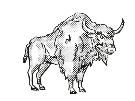 Foto de Antiguo bisonte extinta vida silvestre de América del Norte dibujo de dibujos animados - Imagen libre de derechos