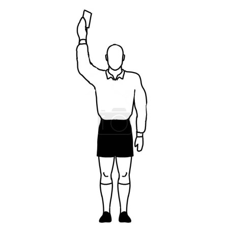 Téléchargez les photos : Rugby Pénalité pour arbitre Carte Rouge Envoi du carton jaune Avertissement Signal Dessin Rétro - en image libre de droit