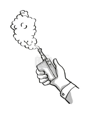 Téléchargez les photos : "Tatouage électronique de cigarette de forme de tenue de main" - en image libre de droit