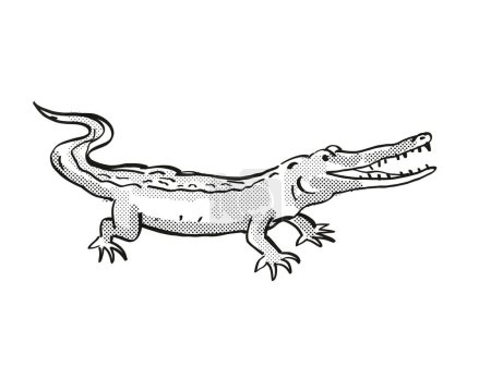 Foto de West African Slender Snouted Crocodile Dibujo de dibujos animados de vida silvestre en peligro de extinción - Imagen libre de derechos