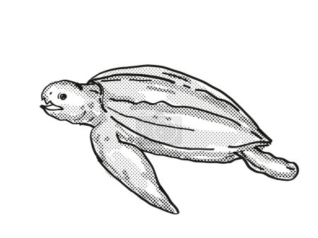 Téléchargez les photos : Tortue luth Tortue marine en voie de disparition Dessin animé sur la faune - en image libre de droit