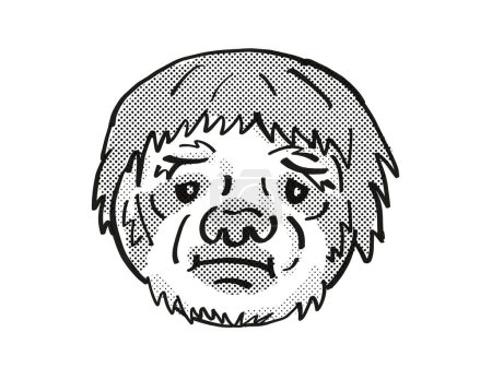 Foto de Dibujo de línea Mono de dibujos animados de vida silvestre en peligro de pereza - Imagen libre de derechos
