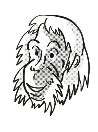 Foto de Sumatra Orangután Vida Silvestre En Peligro Dibujo de línea de dibujos animados Mono - Imagen libre de derechos