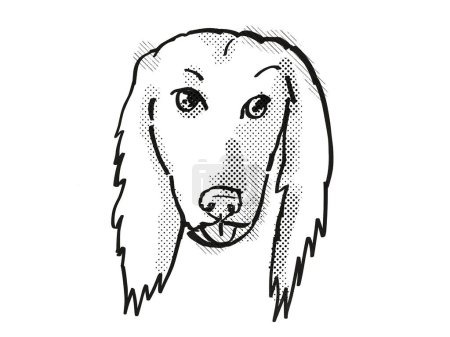 Téléchargez les photos : Chien afghan chien de race dessin animé rétro - en image libre de droit