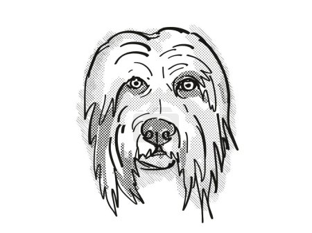 Téléchargez les photos : Barbu Collie chien de race dessin animé rétro - en image libre de droit