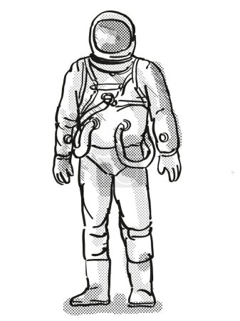 Téléchargez les photos : Astronaute vintage ou astronaute dessin animé rétro - en image libre de droit