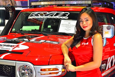 Foto de "Modelo femenino KYB en Trans Sport Show en Pasay, Filipinas - Imagen libre de derechos