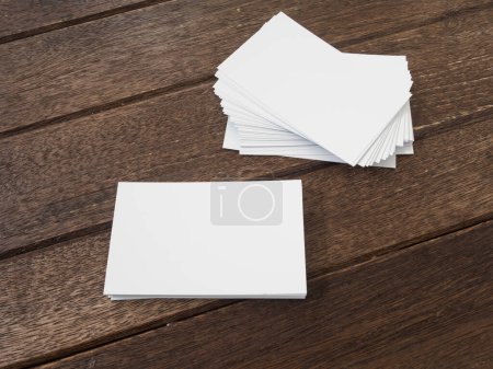 Photo for Business cards on wood table background - Royalty Free Image