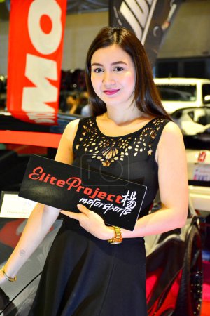 Photo for "Elite project female model at Trans Sport Show in Pasay - Royalty Free Image