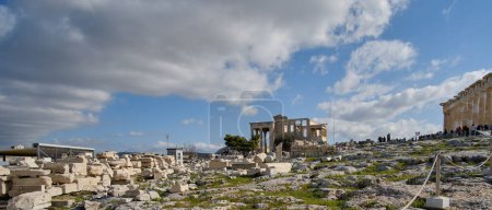 Photo for "Athens, Greece - FEB 16, 2020 - Erecteion. Known temple in honor" - Royalty Free Image