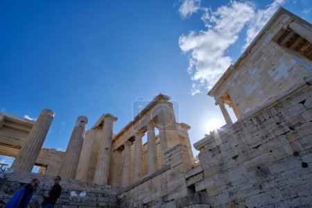 Photo for "Athens, Greece - FEB 16, 2020 - Propylaea. The imposing entrance" - Royalty Free Image