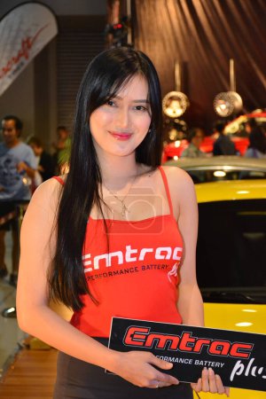 Photo for Female model at Manila Auto Salon car show in Pasay - Royalty Free Image