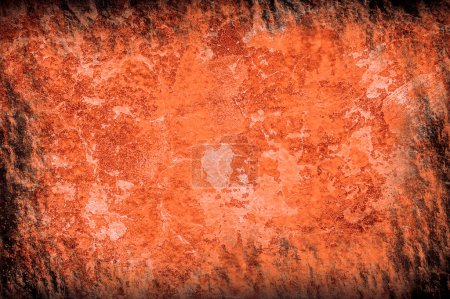 Foto de Textura naranja brillante similar a papel quemado o superficie oxidada - Imagen libre de derechos