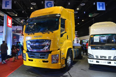 Photo for Isuzu Giga tractor head truck at Philippine International Motor Show - Royalty Free Image