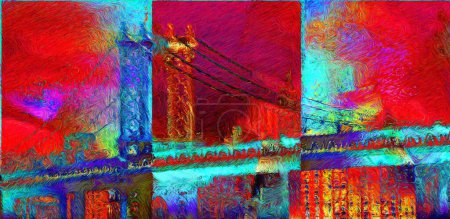 Foto de Puente de Manhattan, ilustración de arte - Imagen libre de derechos