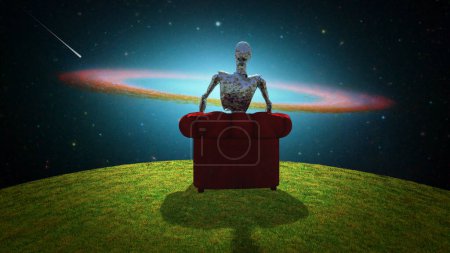 Photo for Observing the Universe, conceptual creative illustration - Royalty Free Image