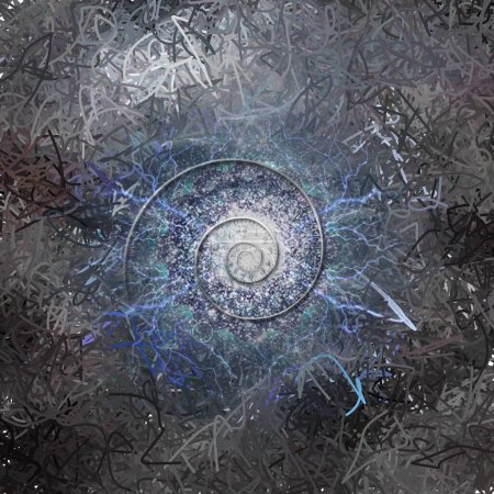Foto de Espiral del tiempo. abstracto y futurista 3d renderizado obras de arte - Imagen libre de derechos