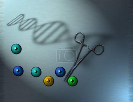 Photo for Eyeballs and DNA Surgery - Royalty Free Image