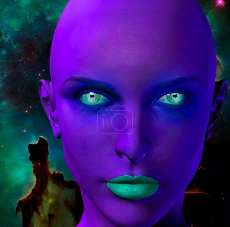 Téléchargez les photos : Le visage d'un alien - en image libre de droit