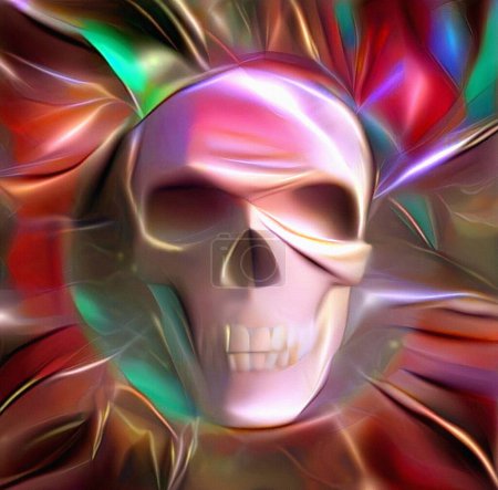 Téléchargez les photos : Crâne lumineux, illustration conceptuelle abstraite - en image libre de droit