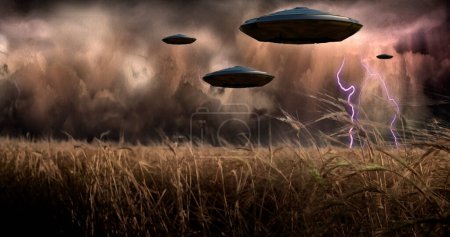 Téléchargez les photos : Aliens Invade, illustration abstraite conceptuelle - en image libre de droit