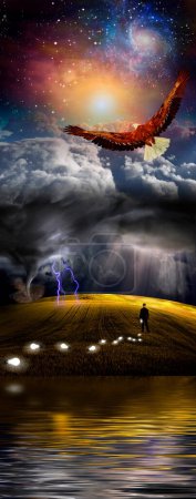 Téléchargez les photos : Au cours de la tempête, illustration conceptuelle abstraite - en image libre de droit