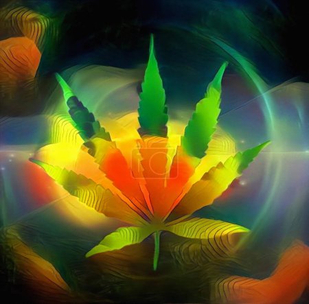 Foto de Colores de la marihuana, ilustración conceptual abstracta - Imagen libre de derechos