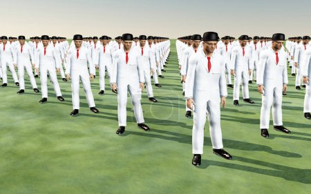 Foto de Hombres en trajes blancos, ilustración conceptual abstracta - Imagen libre de derechos
