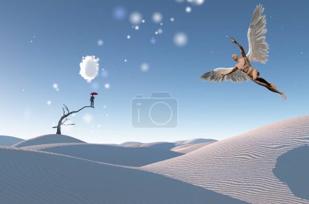 Téléchargez les photos : Desert Angel, illustration conceptuelle abstraite - en image libre de droit
