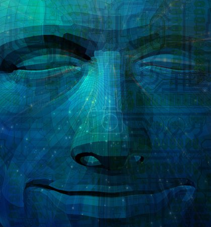 Photo for Cyborg Face, abstract conceptual illustration - Royalty Free Image