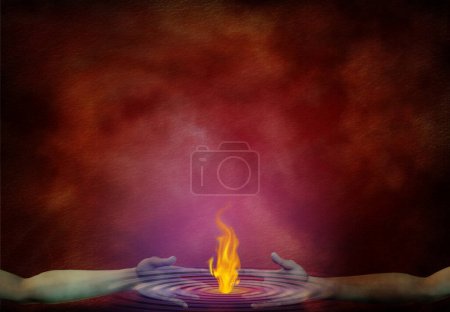 Photo for Fire in hands, abstract conceptual illustration - Royalty Free Image