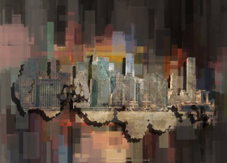 Foto de Forma de Manhattan, ilustración 3d - Imagen libre de derechos