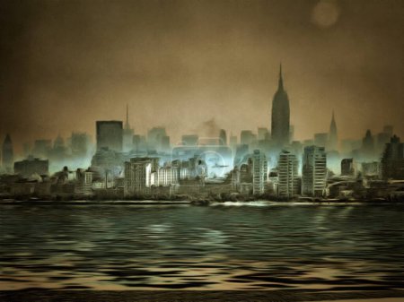 Téléchargez les photos : Port de New York, illustration conceptuelle abstraite - en image libre de droit