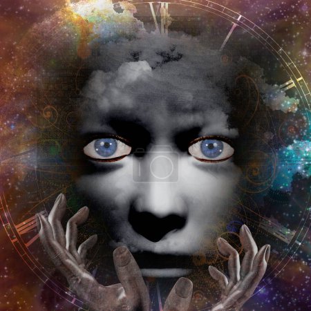 Photo for Face with universe background, conceptual abstract illustration - Royalty Free Image