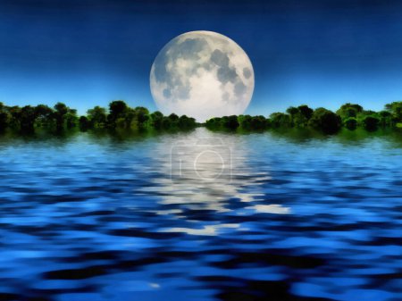 Téléchargez les photos : Pleine lune, illustration conceptuelle abstraite - en image libre de droit