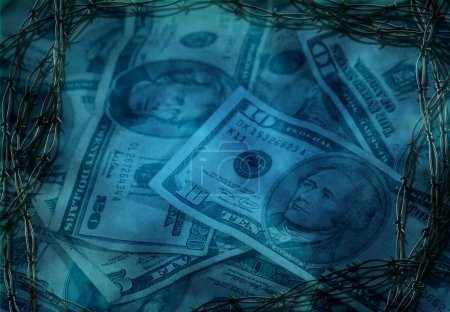 Photo for Forbidden Money, colorful illustration - Royalty Free Image