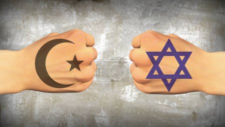 Téléchargez les photos : Islam vs judaïsme concept religieux - en image libre de droit
