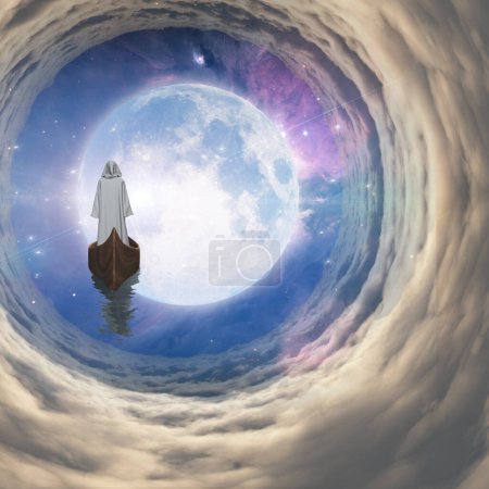 Photo for To the Moon, conceptual abstract illustration - Royalty Free Image
