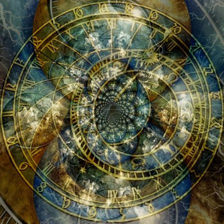 Foto de Reloj astronómico, ilustración abstracta conceptual - Imagen libre de derechos