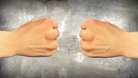 Photo for Fists bump over concret background - Royalty Free Image