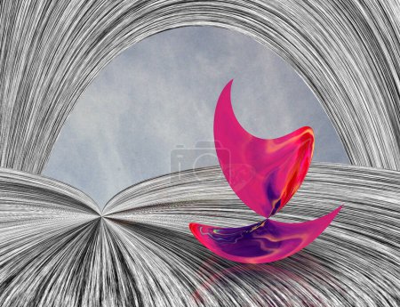 Téléchargez les photos : La matière rose sur l'échiquier, illustration conceptuelle créative - en image libre de droit