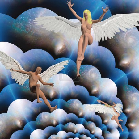 Téléchargez les photos : Angels, illustration abstraite conceptuelle - en image libre de droit