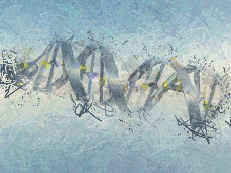 Photo for Abstract dna particles. Digital illustration backdrop - Royalty Free Image