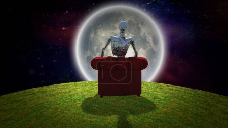 Téléchargez les photos : Observation de la Lune, illustration conceptuelle créative - en image libre de droit